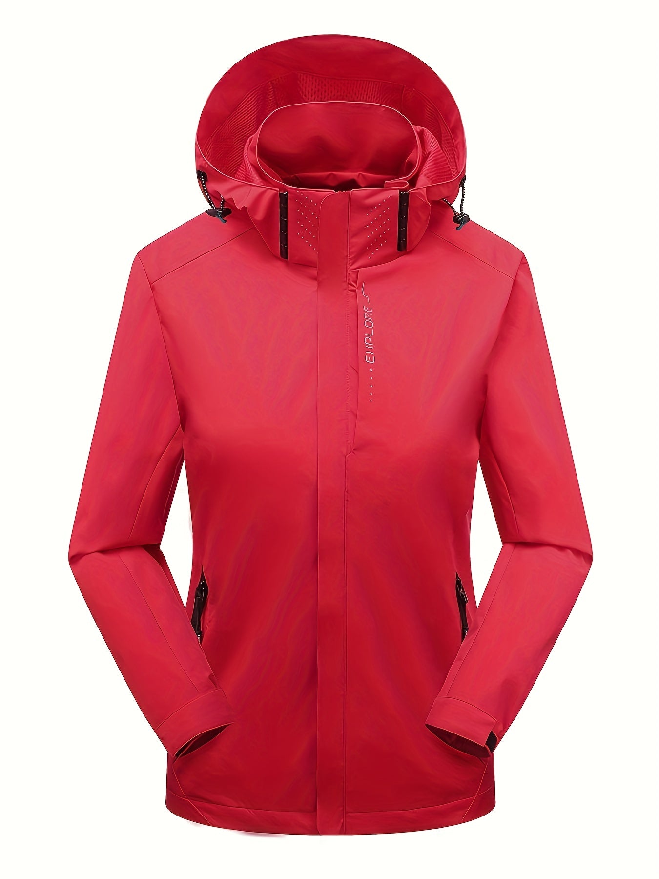 Rainproof Detachable Outdoor Jacket Zipper Pockets Hooded Jacket