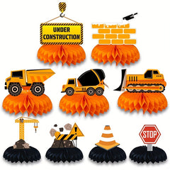9pcs Engineering Car Theme Birthday Party Decorations