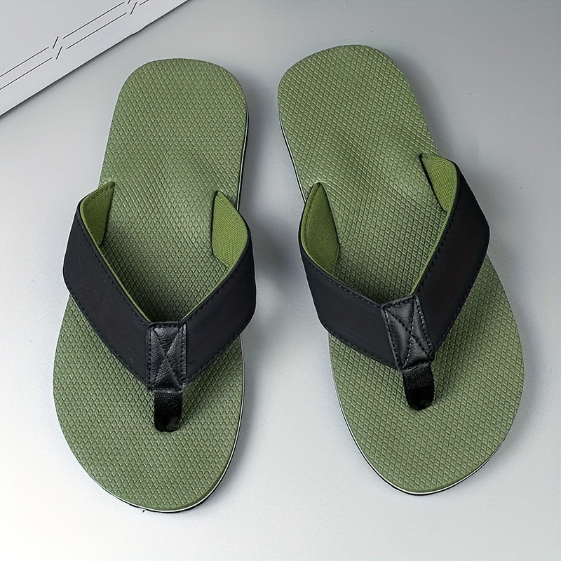 Men's Casual Solid Arch Support Flip Flops Lightweight Non Slip Sandals