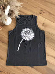 Dandelion Print Sleeveless Tank Top for Summer