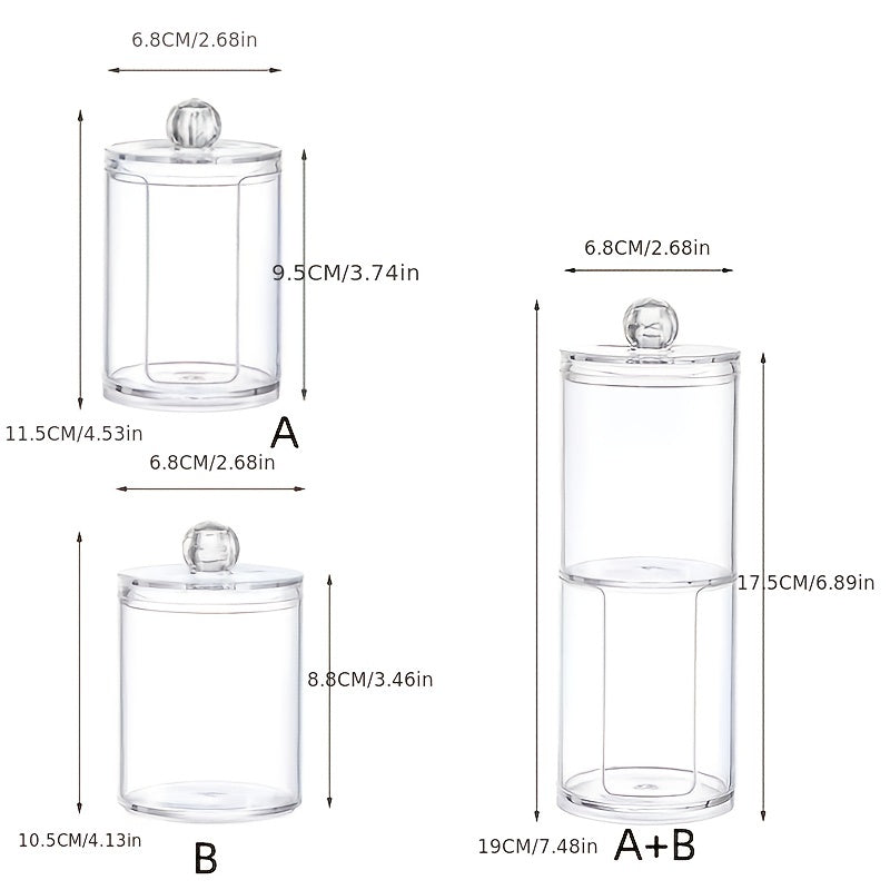 Clear Makeup Organizer with Swab Pad and Brush Holder