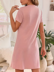 Soft & Comfy Short Sleeve Lounge Dress Women's Loungewear
