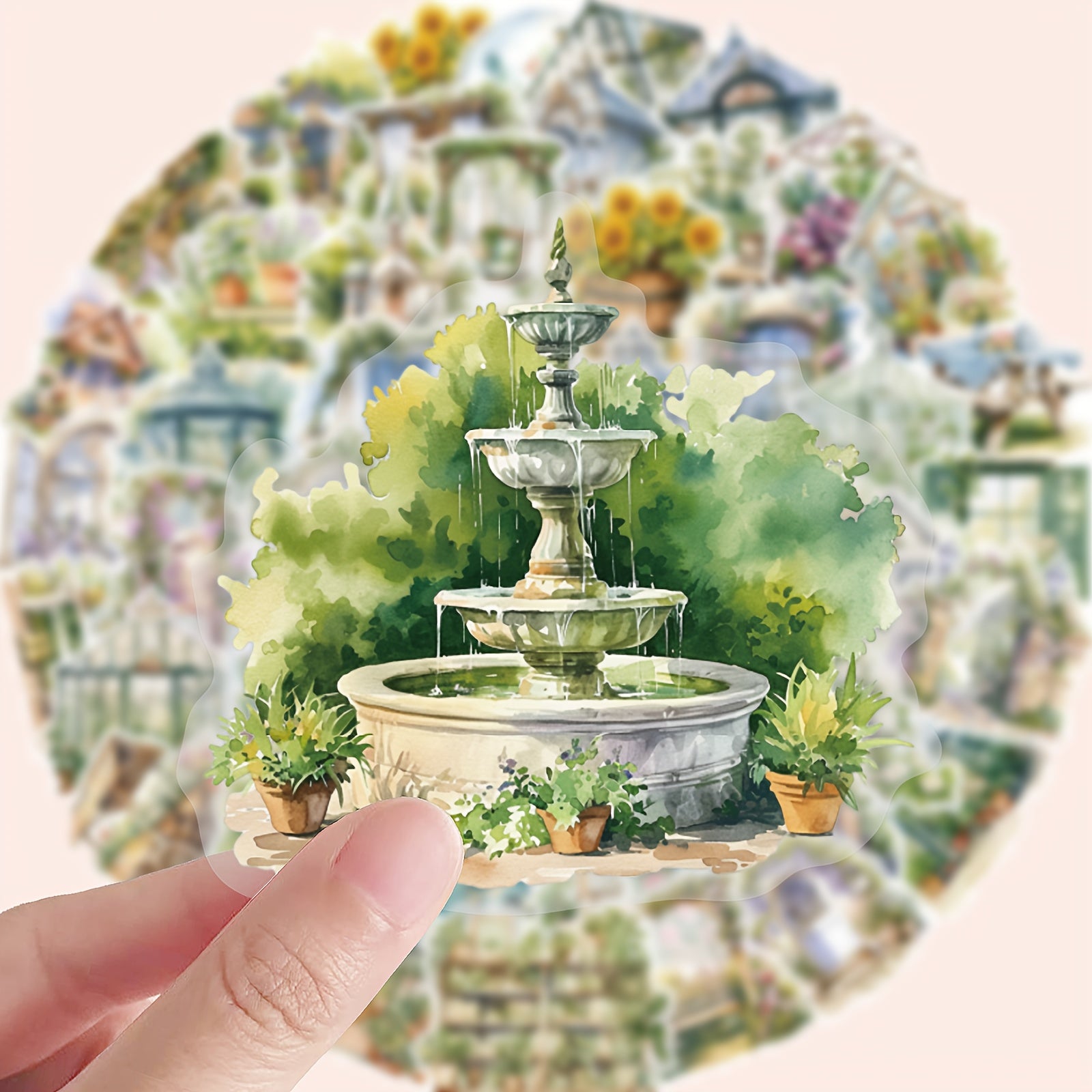 50 Transparent Garden Hut Graffiti Stickers - Vinyl Decorative Stickers