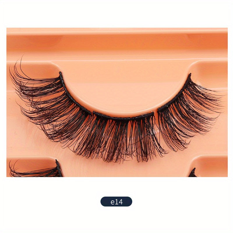 7 Pairs Segmented Eyelashes Chemical Fiber Material Natural Long Reusable