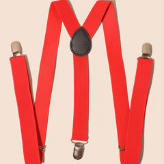 Red Suspenders & Bow Tie Set for Women Men
