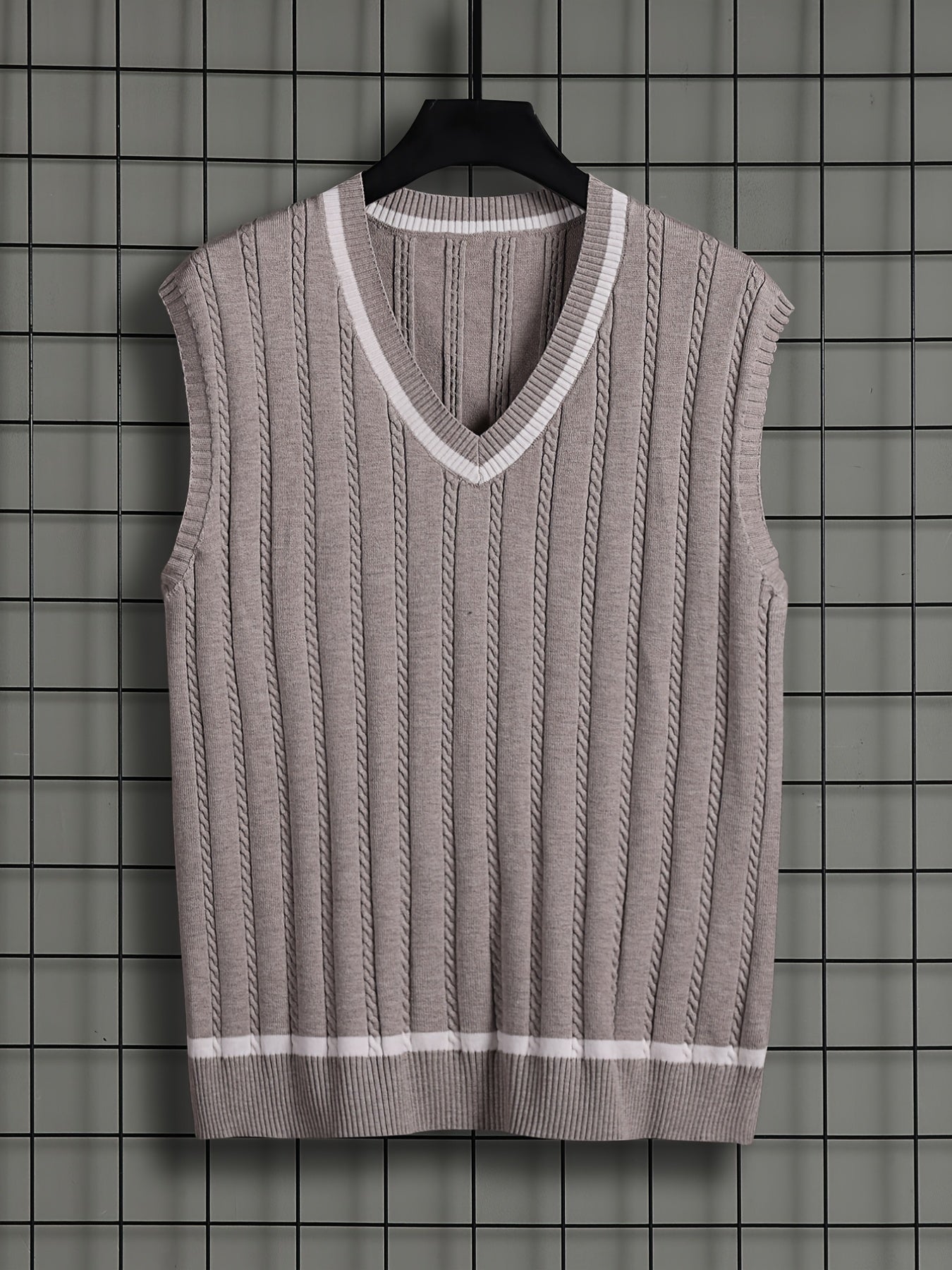 Men's Vintage Style V-Neck Sweater Vest for Fall Winter