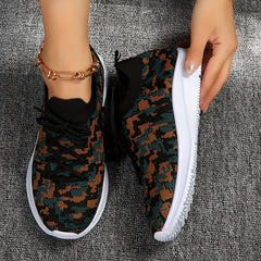 Women's Print Mesh Breathable Sports Shoes Lightweight Non slip Travel Shoes