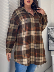 Plaid Print Button Up Shirt Top
