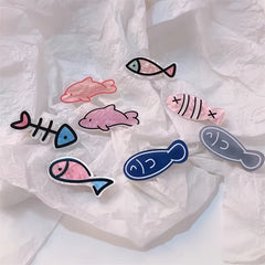 2pcs Acrylic Fish Shape Hair Clips Sweet Hair Accessories