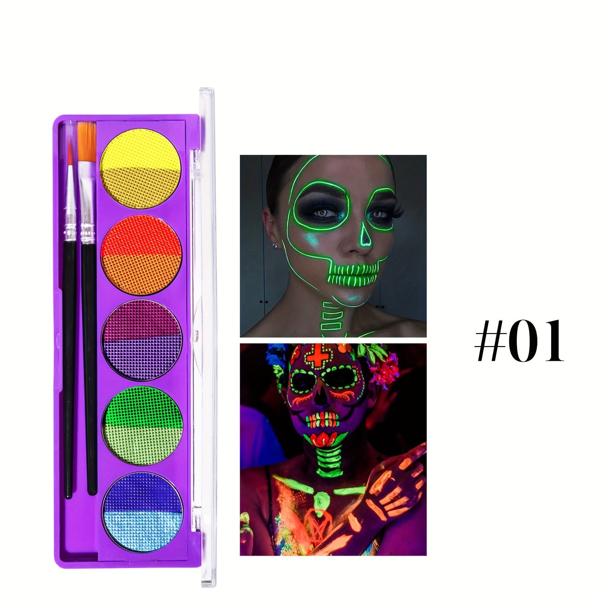 Water Activated Eyeliner Face Paint Palette - Halloween Makeup