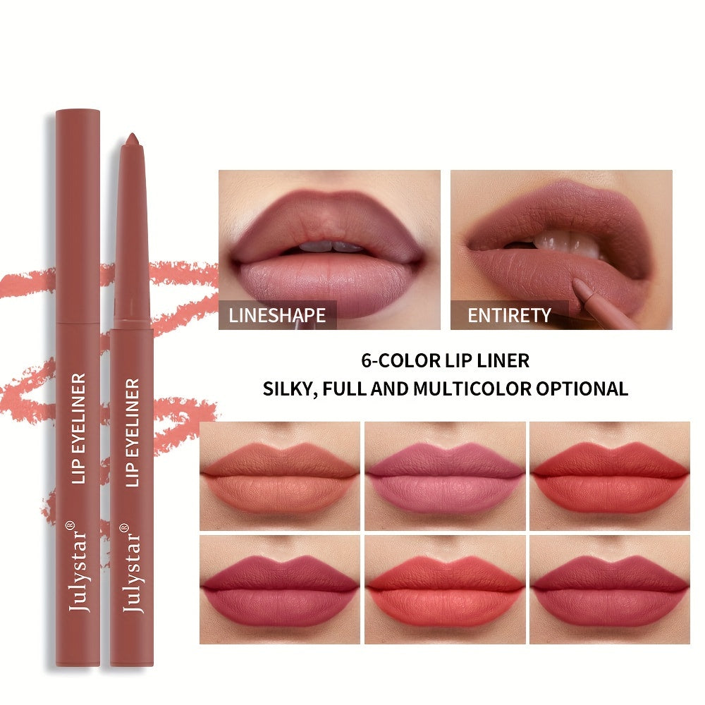 Waterproof Pink Lip Pencil Set, Matte Lip Gloss, Non-Halo Lipstick Pen