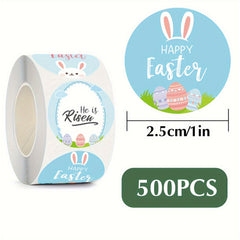 500PCS Easter Bunny Egg Self-adhesive Decorative Labels Stickers