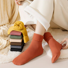 Thick Velvet Pile Lined Thermal Socks for Cold Weather