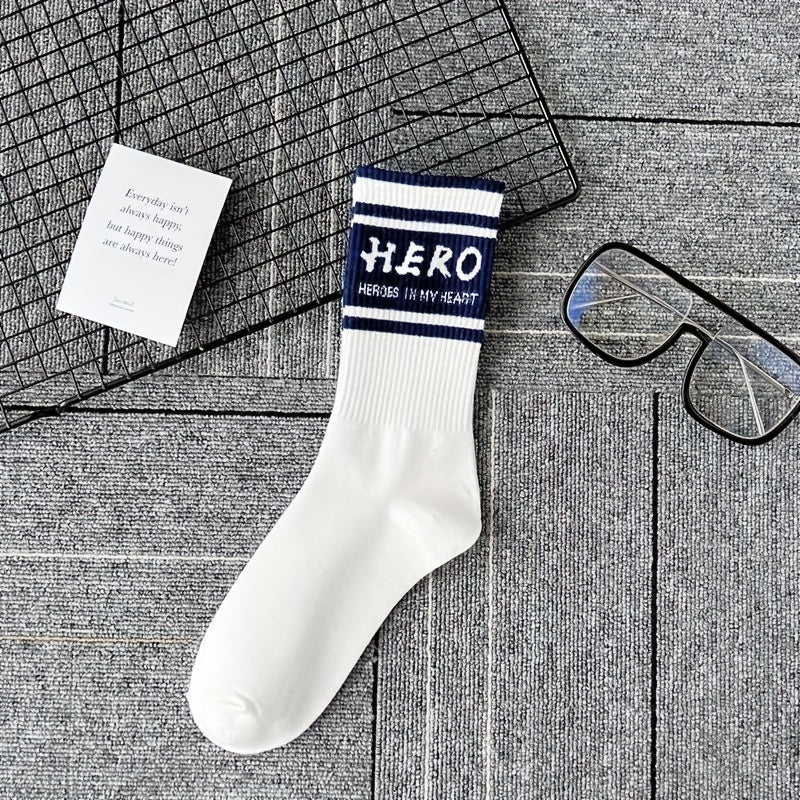 5 Pairs Men's Cotton Football Running Socks