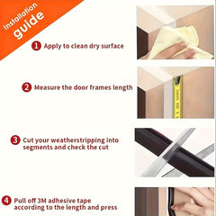 D Shape Door Weather Stripping 10m Self Adhesive Soundproof Seal Strip