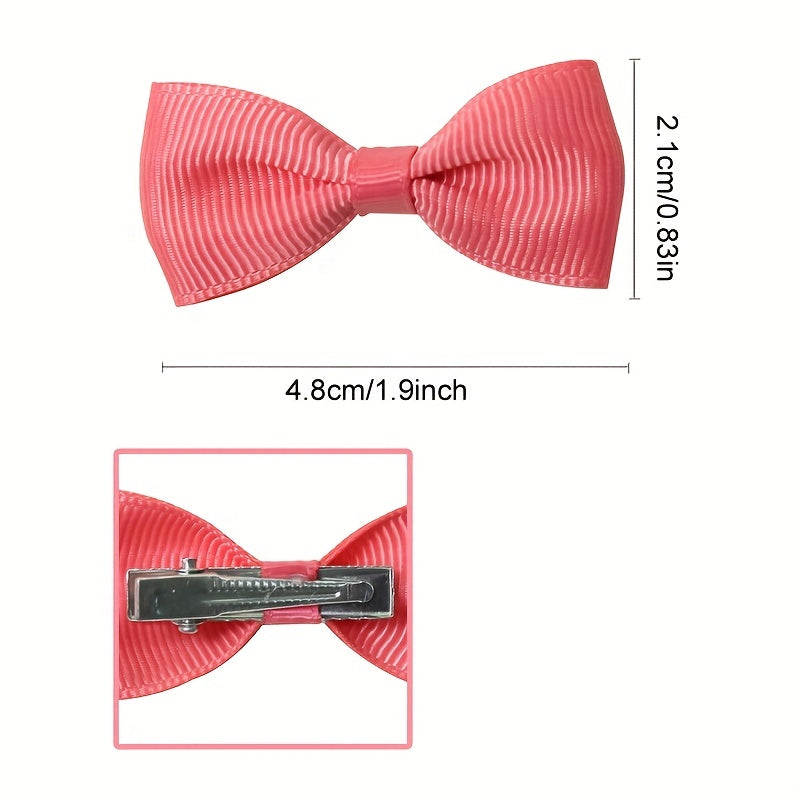 10 Pcs Grosgrain Ribbon Hair Bows Clips Colorful Hair Accessories