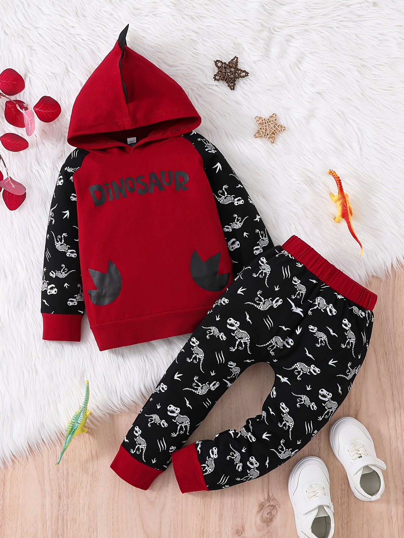 Boys Dino Hoodie & Jogger Set, Kids Clothes