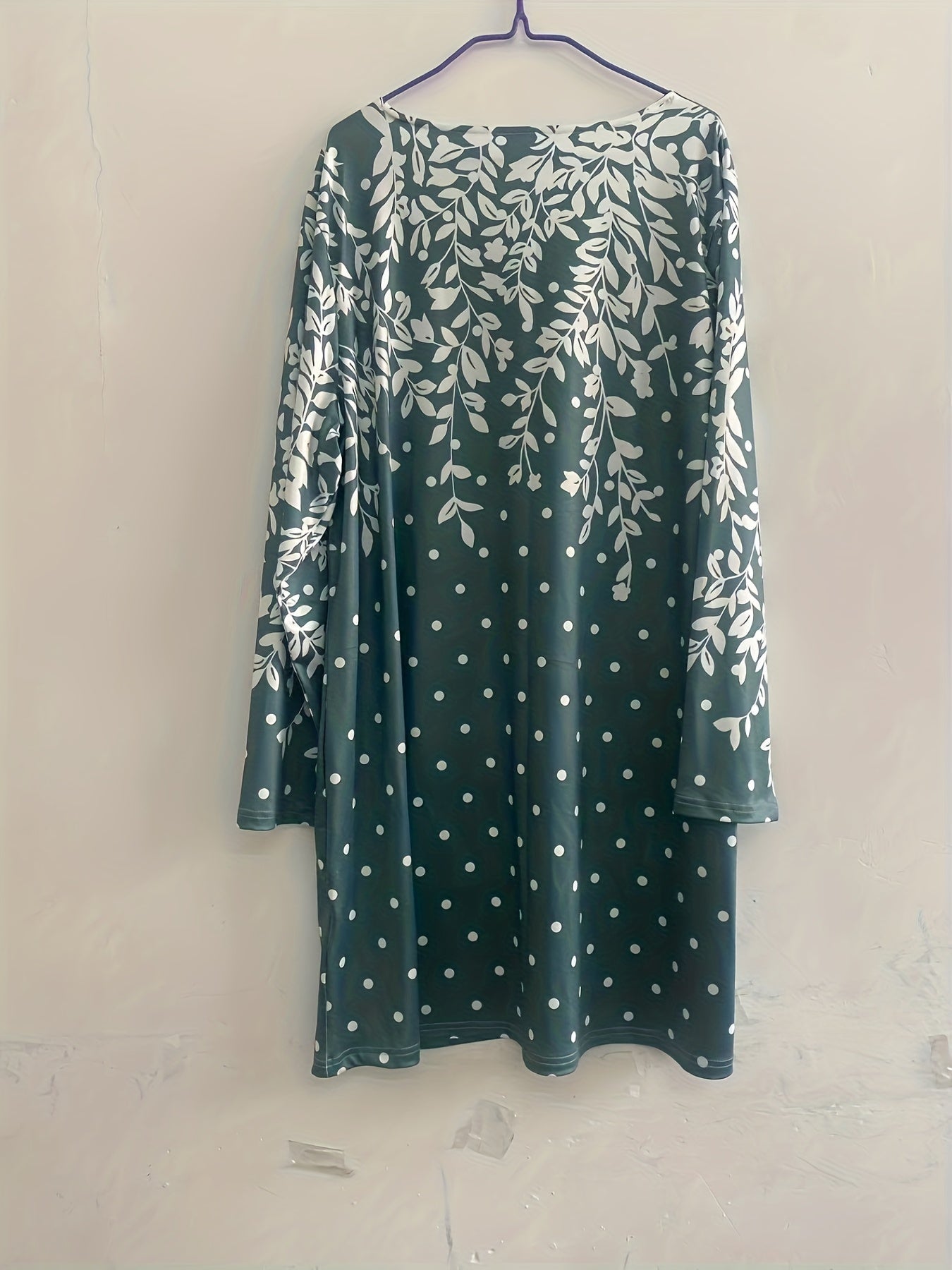 Casual Dress Women's Floral & Polka Dot Print Long Sleeve
