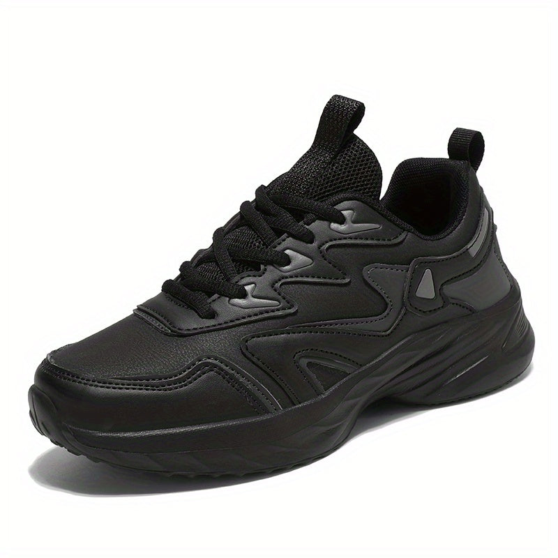 Lightweight Faux Leather Sneakers Non Slip Running Shoes