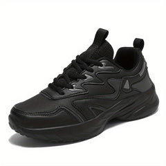 Lightweight Faux Leather Sneakers Non Slip Running Shoes