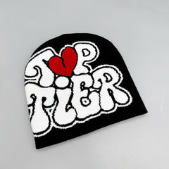 Unisex Letter Jacquard Beanie Hip Hop Y2K Elastic Knit Hat