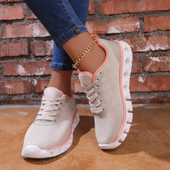 Women's Breathable Lace Up Running Shoes Lightweight Casual Low Top Shoe