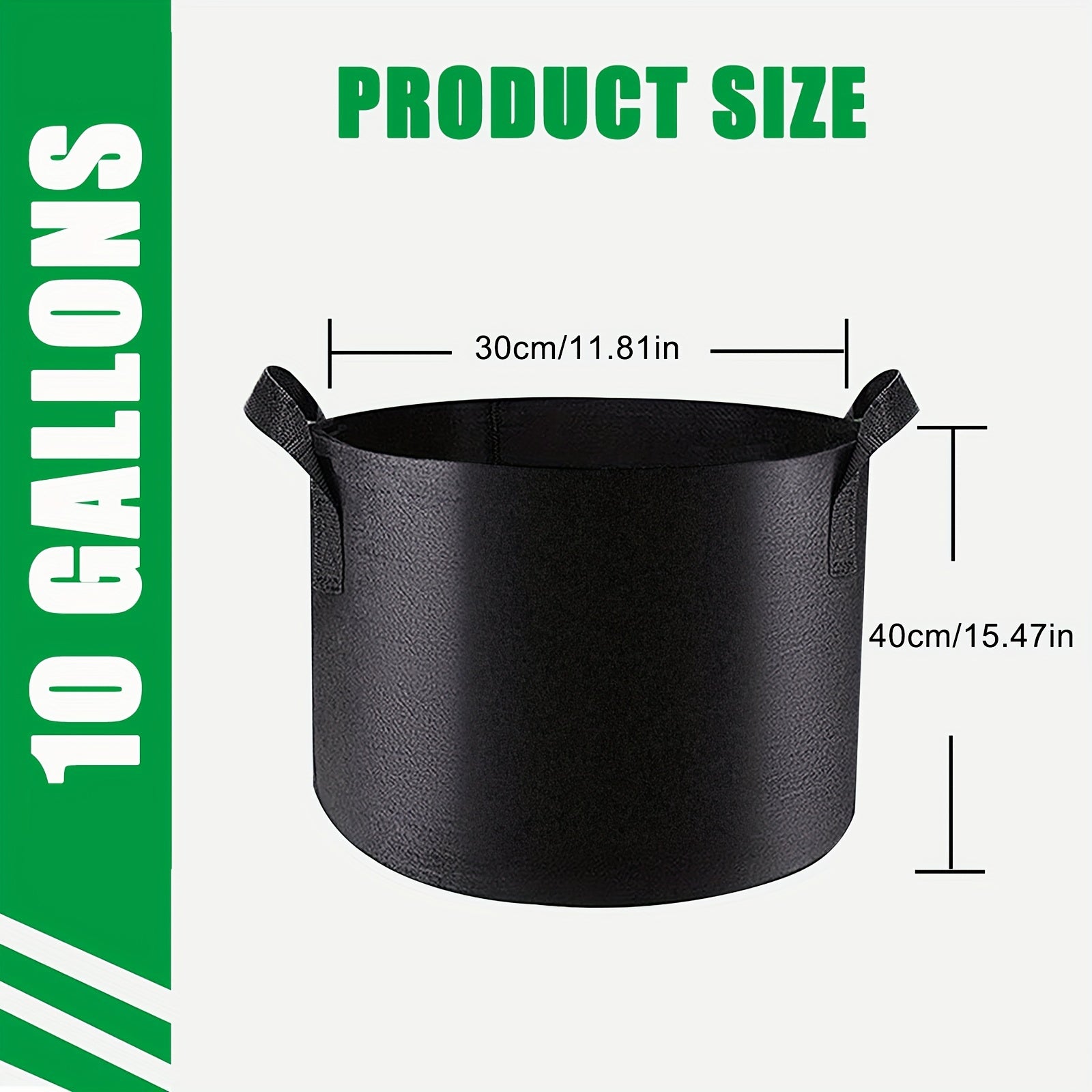 5pcs Heavy Duty Non Woven Grow Bags with Handles for Plants 3-7 Gallon