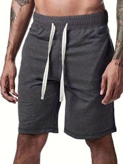 Men's Solid Drawstring Waist Shorts