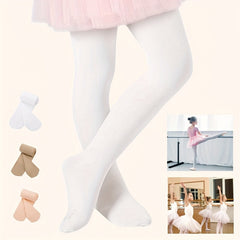Girls' Stretchy Dance Socks, Comfortable Leggings for Kids