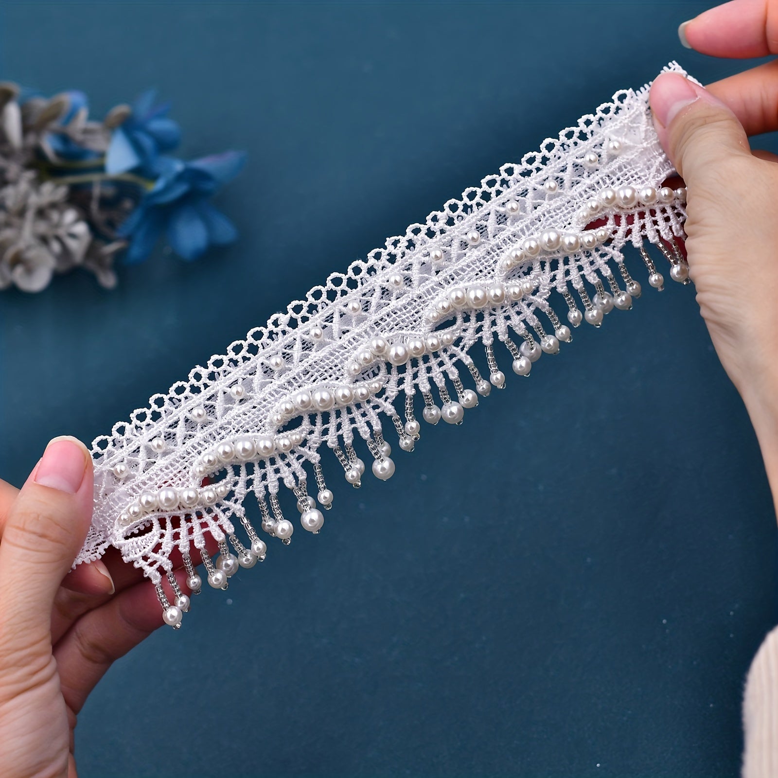 Floral Lace Garter Belt Faux Pearl Tassel Thigh Garter Belts CRAZE Floral Lace Garter Belt Faux Pearl Tassel Thigh Garter Belts CRAZE