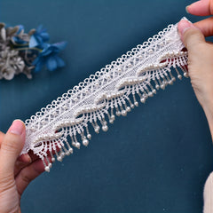 Floral Lace Garter Belt Faux Pearl Tassel Thigh Garter Belts