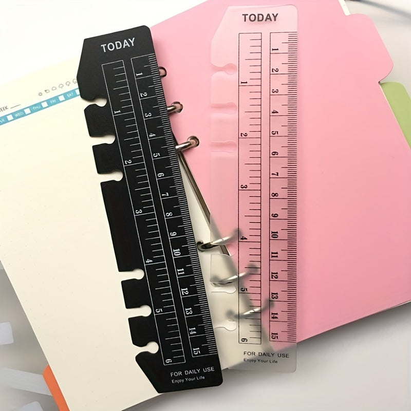 2pcs Clear Plastic Page Marker Pouch Pagefinder for A5 A6 6 Hole Binder Notebook