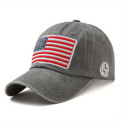 Vintage Flag Embroidered Cotton Baseball Cap