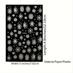 3D Christmas Nail Art Stickers Snowflake Nail Art Decals For DIY Or Nail Salons