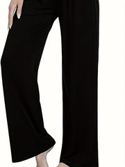 Soft Lounge Pants Elastic Waistband Womens Loungewear