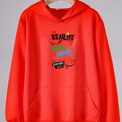 Girls Skateboard Print Hoodie Casual Pullover Top