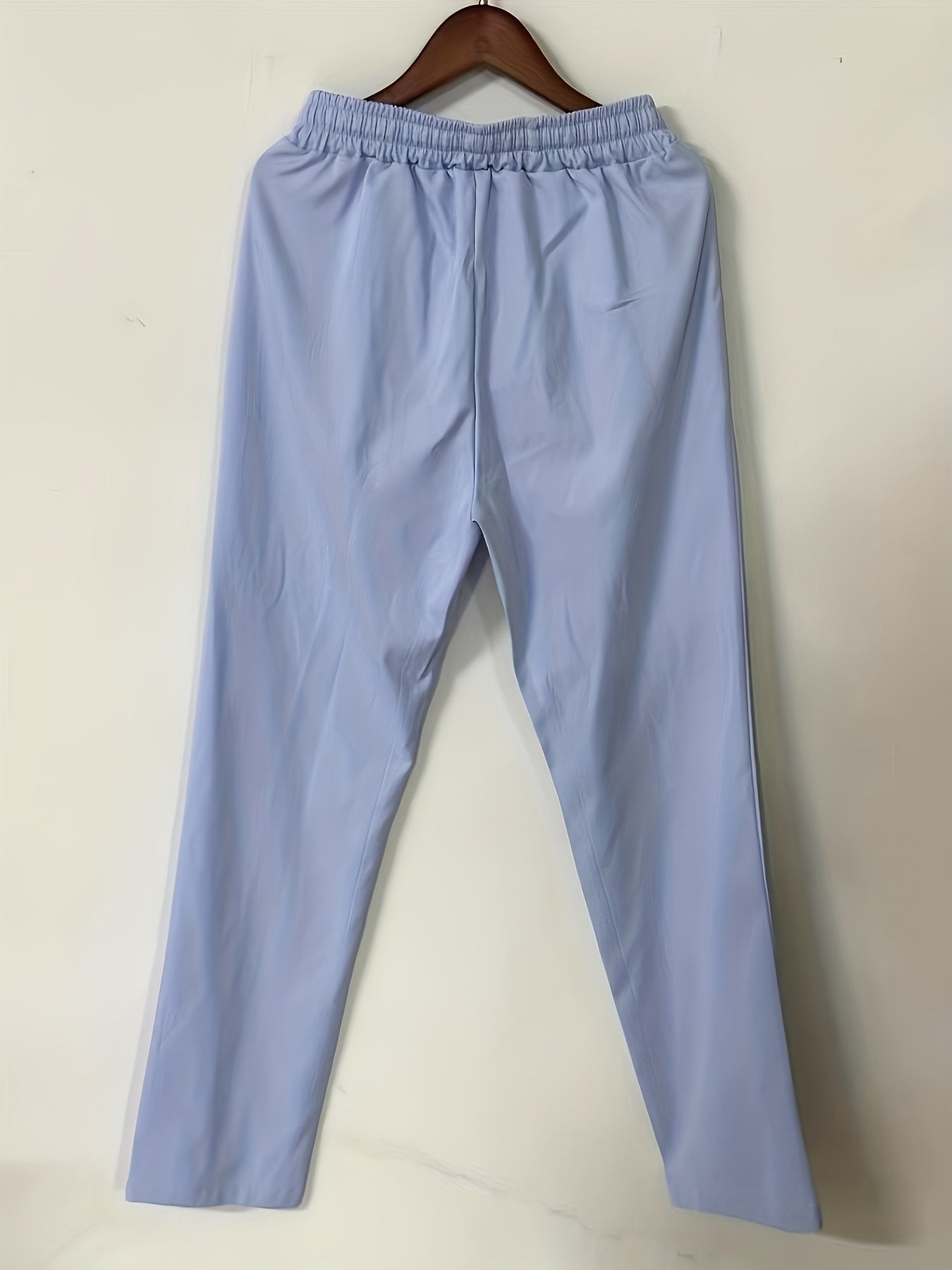 Drawstring Dual Pockets Wide Leg Pants Casual Wear