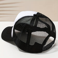 Skull Sunflower Print Baseball Cap Hip Hop Mesh Trucker Hat
