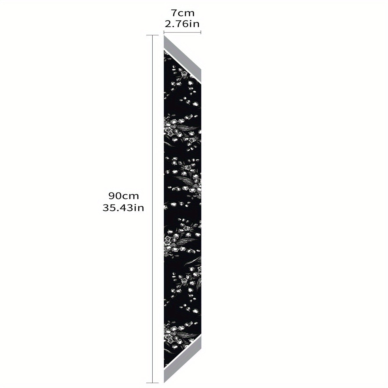 Flower Print Skinny Scarf Vintage Block Neckerchief Classic Hair Ribbon