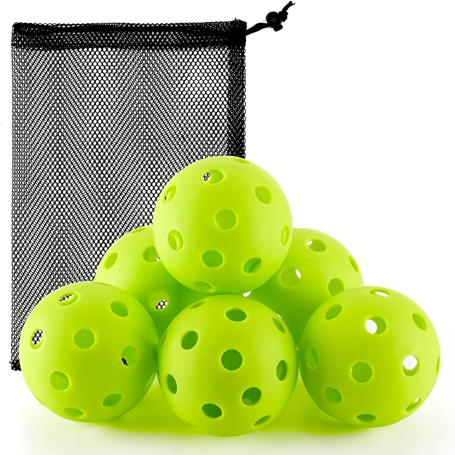 6pcs Pickleball Balls with Mesh Bag for Training