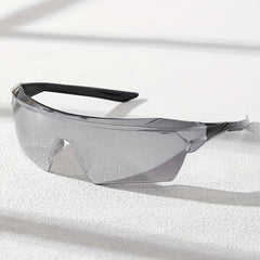 Ombre Lens Shield Sunglasses Semi Rimless Oversized Flat Top Eyewear UV400