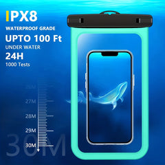 IPX8 Waterproof Bag for Large Phones, PVC Touch Screen Storage