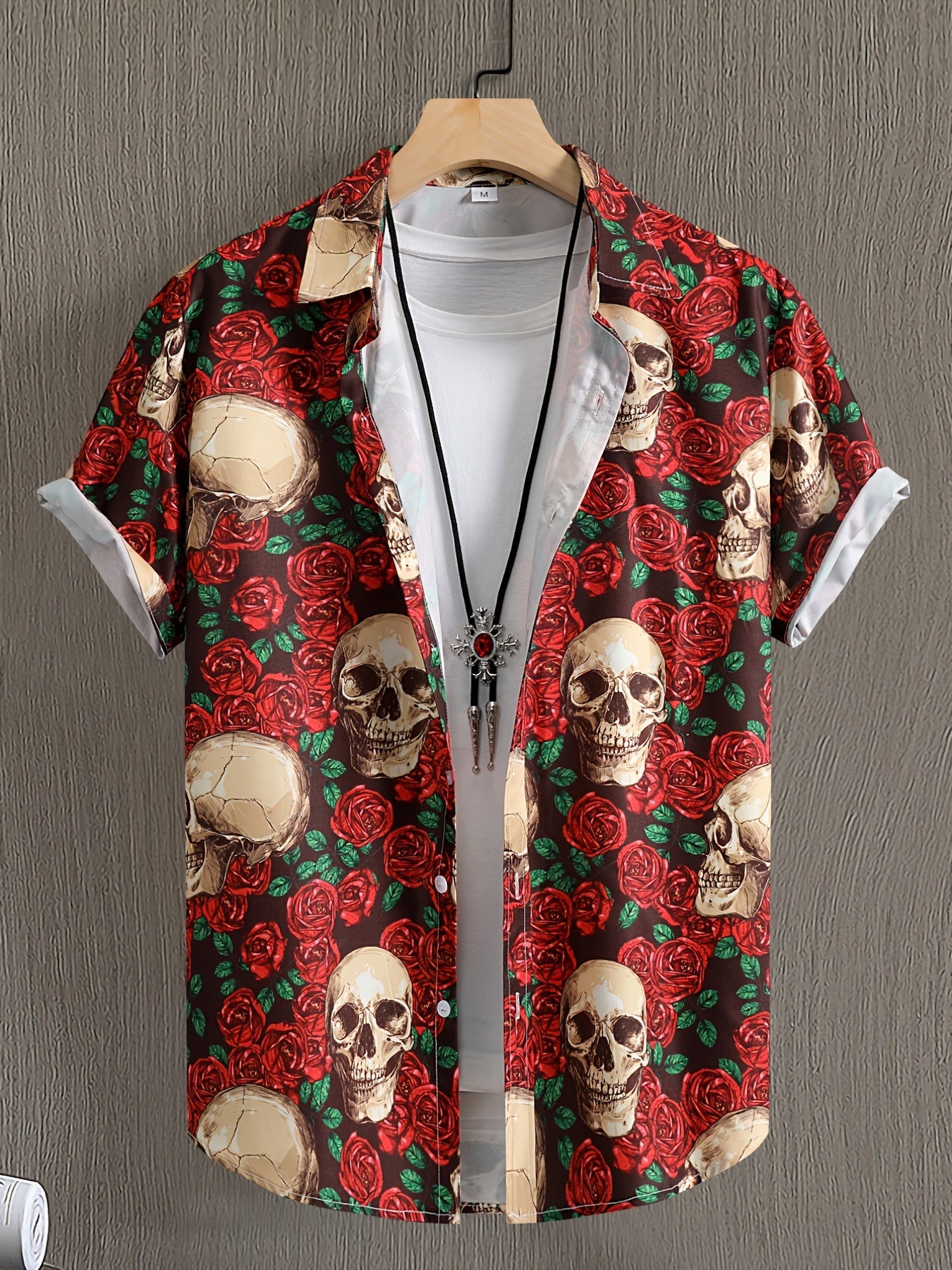 Flamingo Pattern Casual Short Sleeve Hawaiian Shirt for Summer Vacation