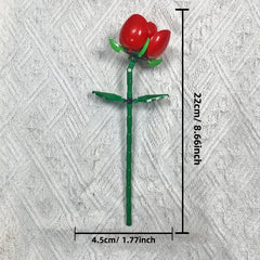 DIY Flower Bouquet Set with Colorful Plastic Flowers and Green Stems