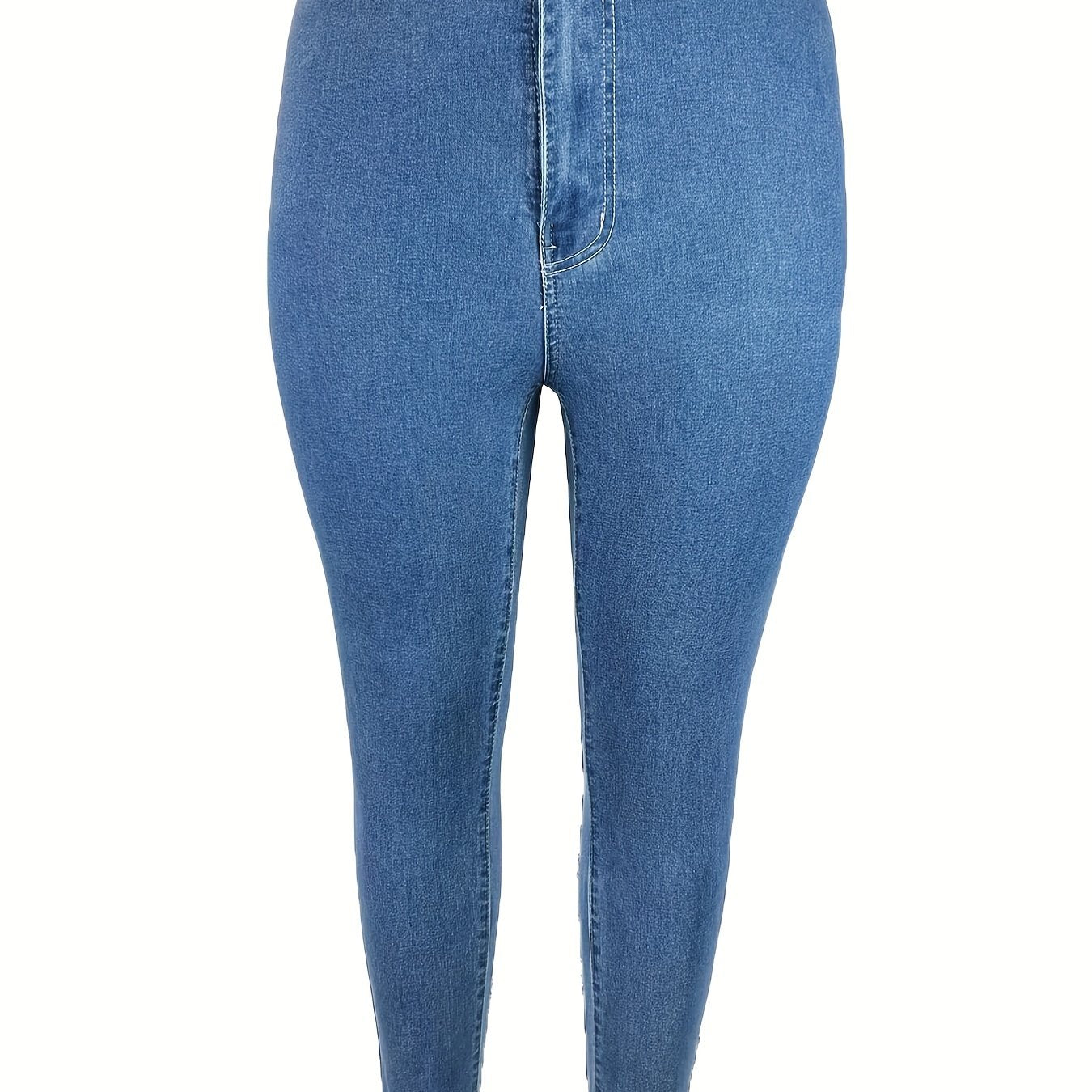 Solid High Rise Skinny Jeans