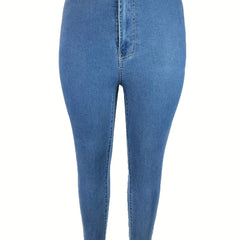 Solid High Rise Skinny Jeans
