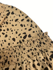 Leopard Print Paper Bag Waist Skirt Midi Skirt