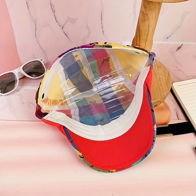 Kids Adjustable Peaked Cap w/ Graffiti Pony for Outdoor Sport