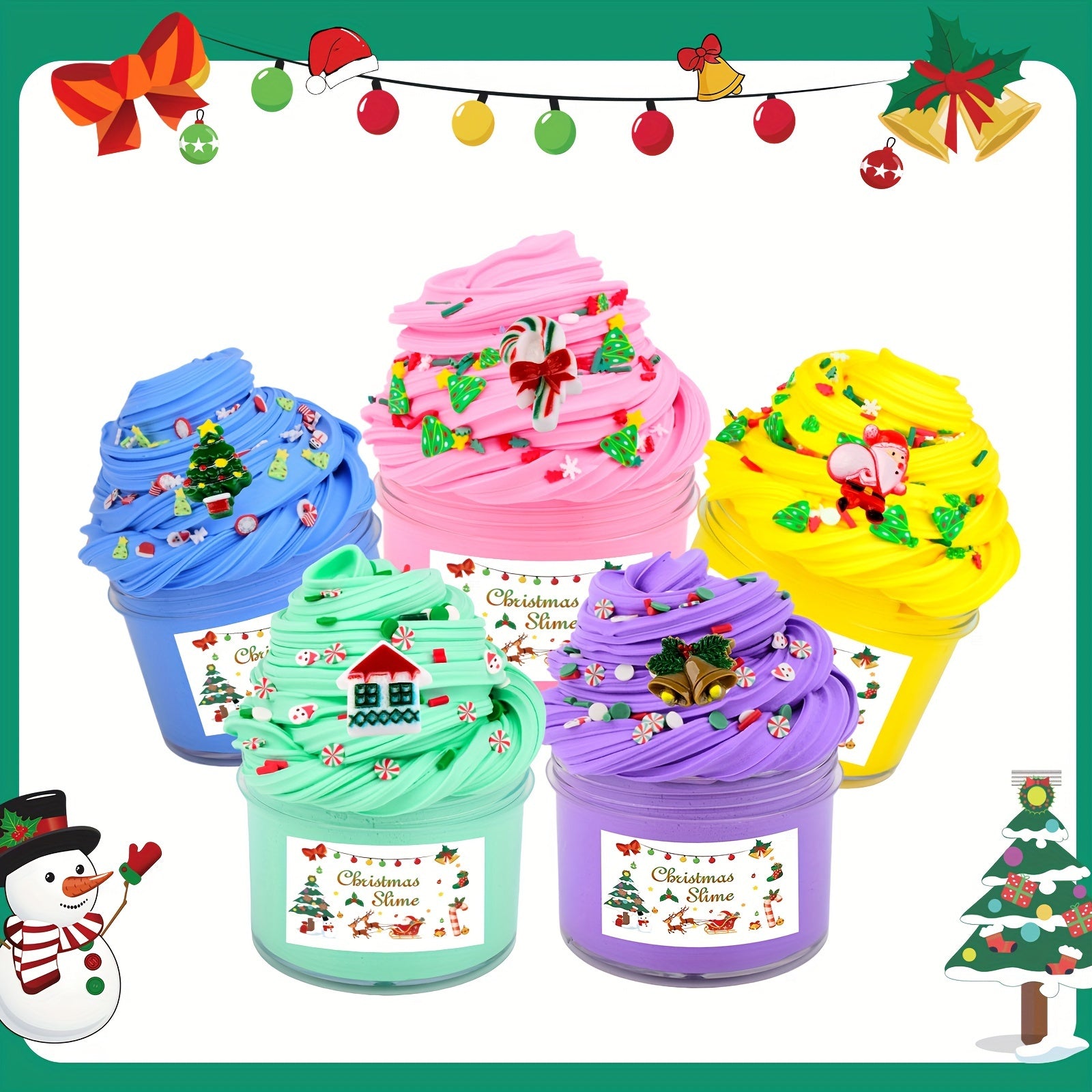 Christmas Cotton Slime Set Party Favors DIY Putty Slime Toys