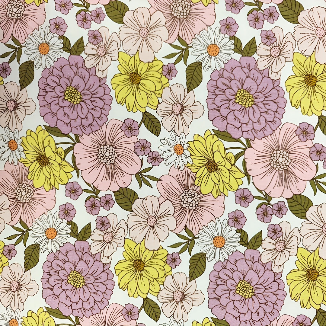 1yd Faux Cotton Fabric for DIY Clothes - Cut Size